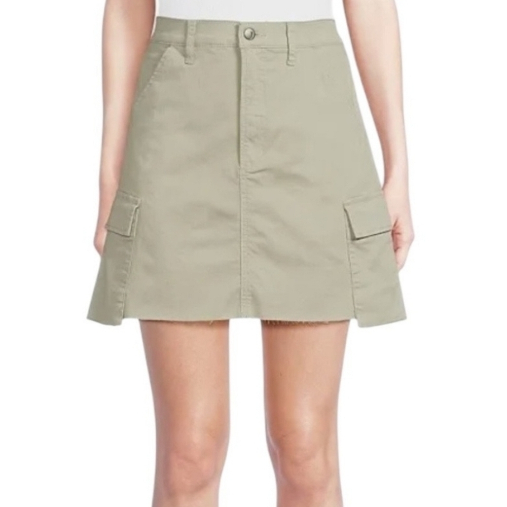 Joe's Jeans Aline Denim Cargo Skirt Step Hem Desert Sage